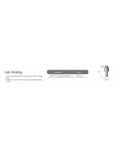 Multi Unit Abutment Lab Analog  AnyRidge System