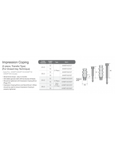 AnyRidge Abutment Impression Coping Pick-up Type