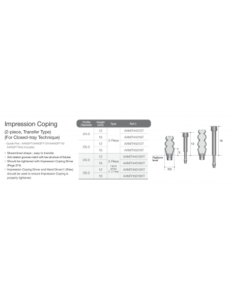 AnyRidge Abutment Impression Coping Pick-up Type