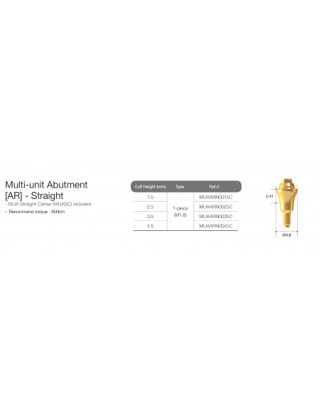 Multi Unit Abutment Straight AnyRidge